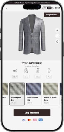 Suit builder on phone